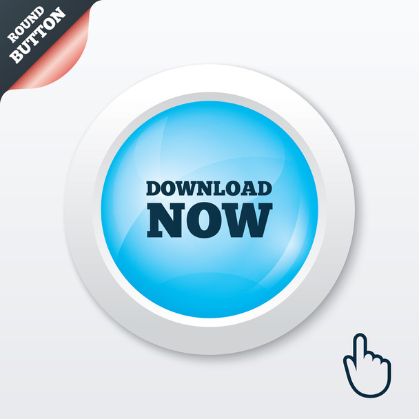 Download now icon. Load button. - Вектор,изображение