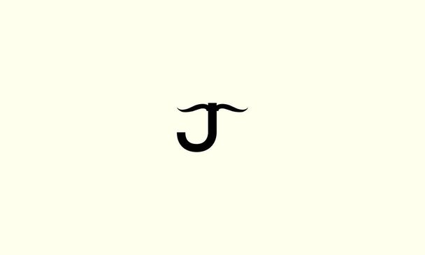 Логотип буквы J, логотип быка, логотип главного быка, элемент шаблона логотипа - Вектор,изображение