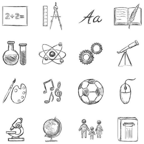 icone delle materie scolastiche - Vettoriali, immagini