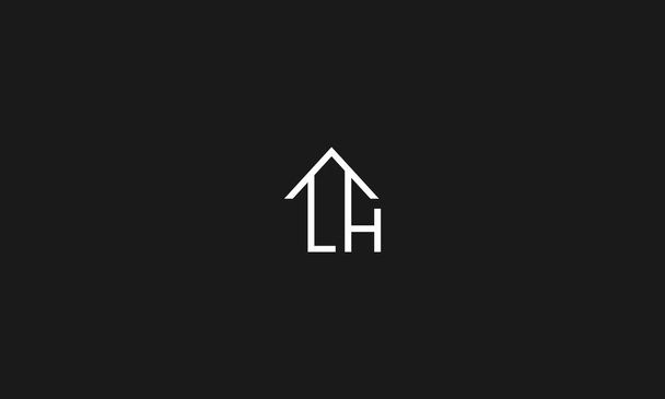 Буква H LH в векторе "Недвижимость, недвижимость и строительство" в дизайне фирменного знака компании. Минимальный шаблон логотипа на белом фоне. - Вектор,изображение