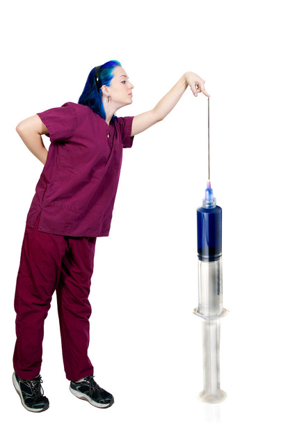 Doutor com uma seringa - Foto, Imagem