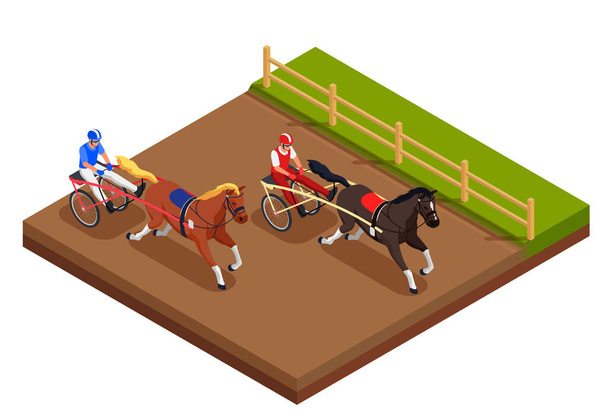 Conceito Isométrico do Desporto Equestre - Vetor, Imagem