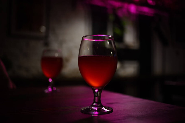red alcoholic drink close up luxury lifestyle - Fotó, kép