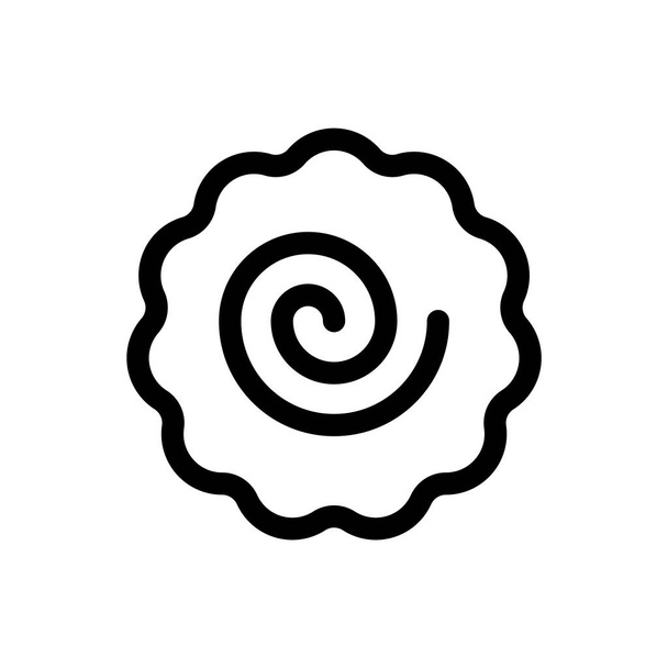 Narutomaki o kamaboko surimi vector esquema icono - Vector, Imagen