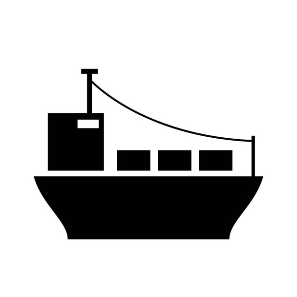 Ship silhouette vector icon - Vector, Image