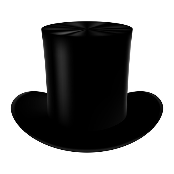 Classic cylinder hat on a white background. - Διάνυσμα, εικόνα
