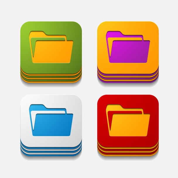 Folder button set - Vecteur, image