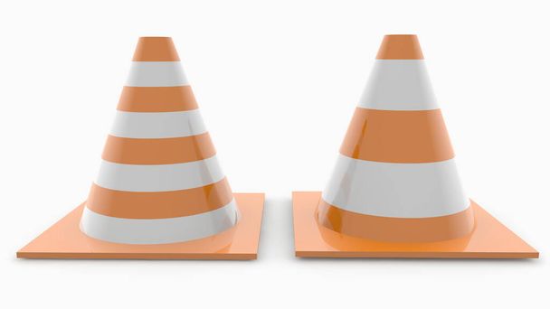 Two different road safety cones - Photo, Image
