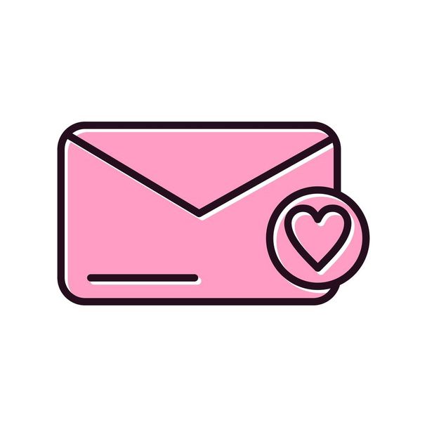 Envelope Color Filled Vector Icon Design - Vector, afbeelding