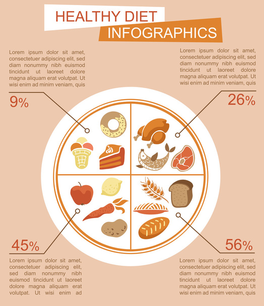 Health food infographic - Vektor, kép