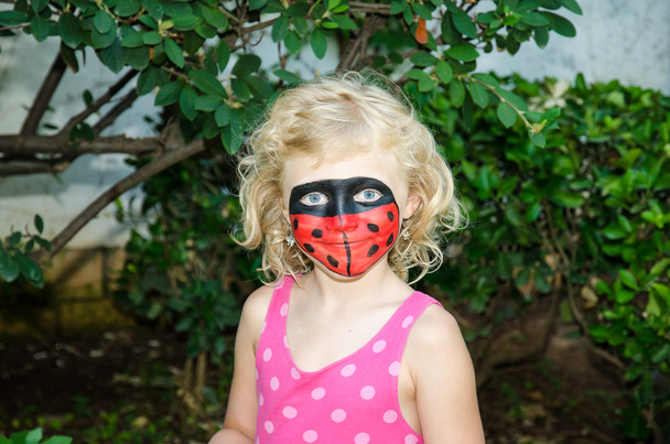 ladybug face painting - Foto, Imagen
