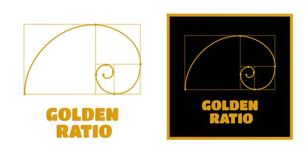 Goldene Schnitt-Spirale. Symbol des Goldenen Schnitts - Vektor, Bild