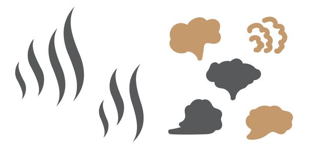 Σχήματα φορέα θερμού ατμού. Εικονίδιο φορέα καπνίσματος - Διάνυσμα, εικόνα