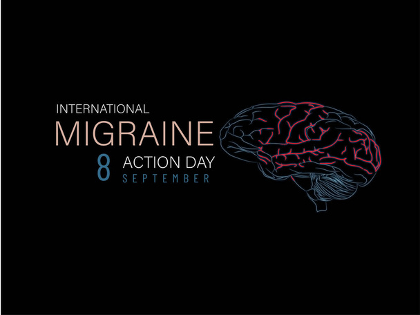 Internationaler Migräneaktionstag am 8. September. - Vektor, Bild