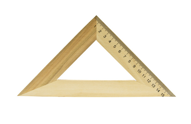 fából készült háromszög az elszigetelt fehér háttér - Fotó, kép