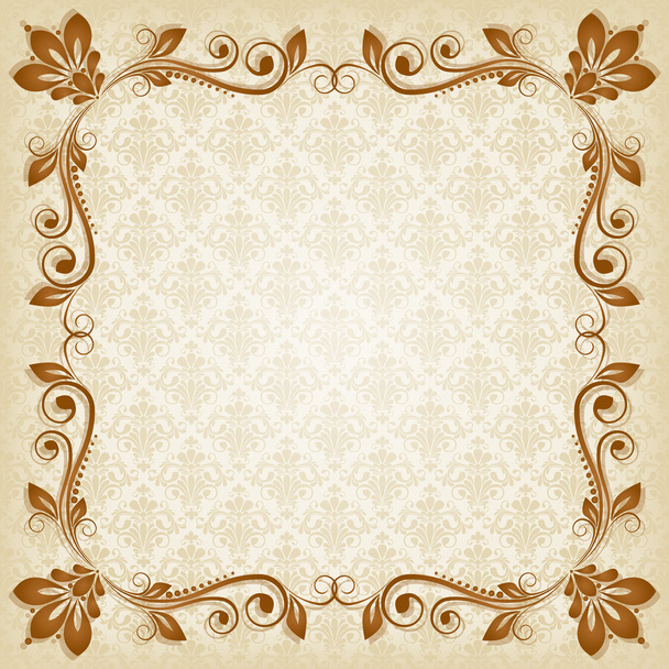 vector vintage floral background with decorative flowers for design - Vector, Image