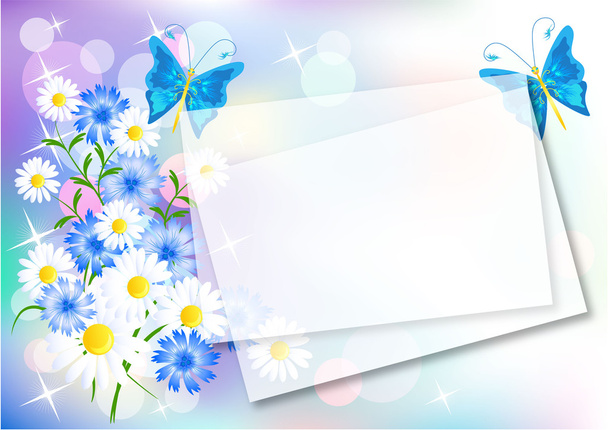 Floral background for an insert of the text or a photo. - Vektori, kuva