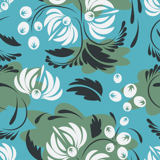 民俗花のパターン花の表面のデザインシームレスパターン - ベクター画像