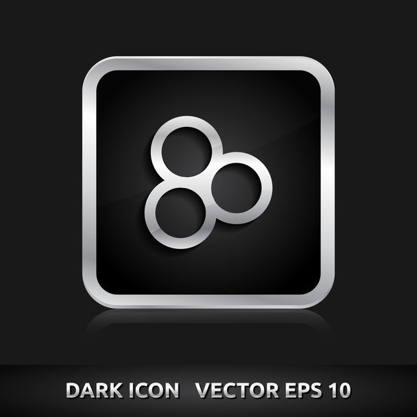 Circles icon silver metal - Vector, imagen