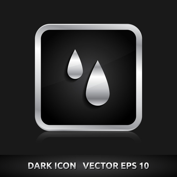 Rain drops icon silver metal - Вектор,изображение