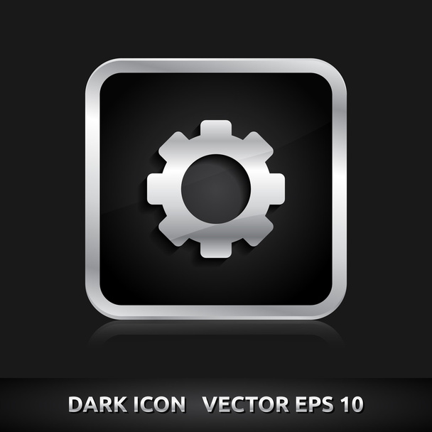 Settings icon silver metal - Вектор,изображение