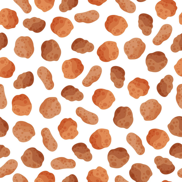 Buckwheat flakes vector cartoon seamless pattern for template farmer market design, label and packing. Natural energy protein organic super food. - Vector, Image