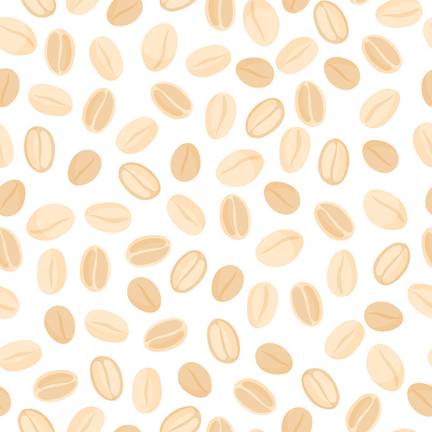 Oat flakes vector cartoon seamless pattern for template farmer market design, label and packing. Natural energy protein organic super food. - Vektor, obrázek