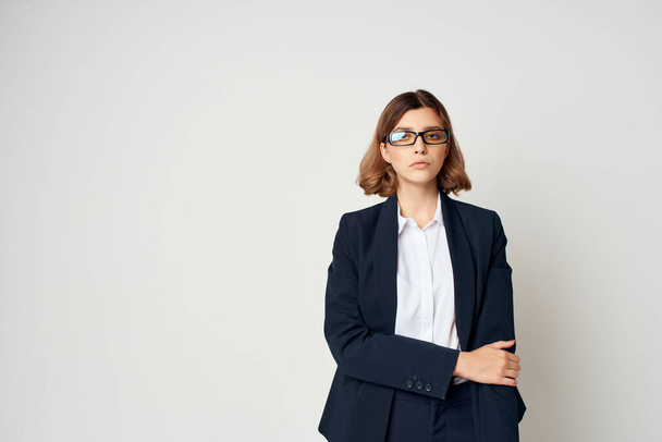 woman in a business suit emotions work professional manager - Zdjęcie, obraz
