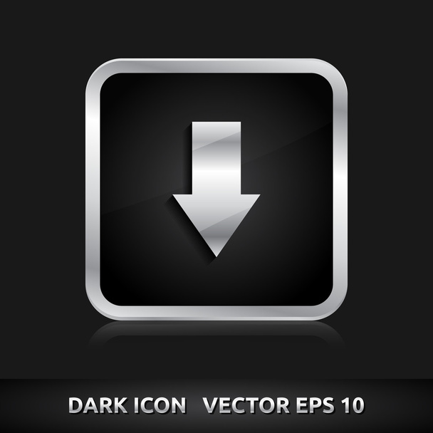 Arrow icon silver metal - Vector, Imagen