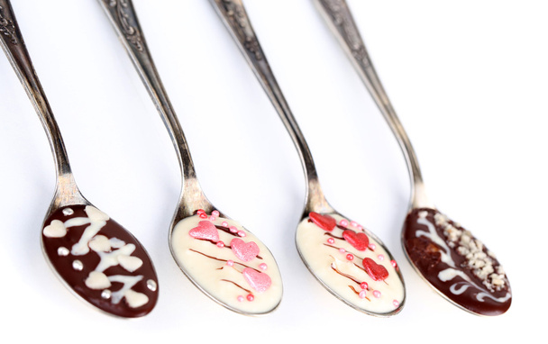 Spoons with tasty chocolate - Valokuva, kuva