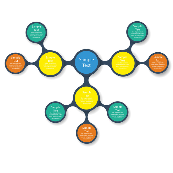 kleurrijke ronde diagram infographics voor presentaties - Vector, afbeelding