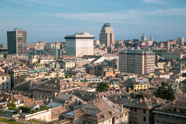 Skyline of the city of Genoa in liguria in Italy - Фото, зображення