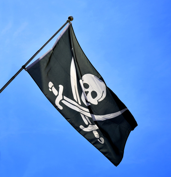 schedel en kruis zwaarden vlag - Foto, afbeelding