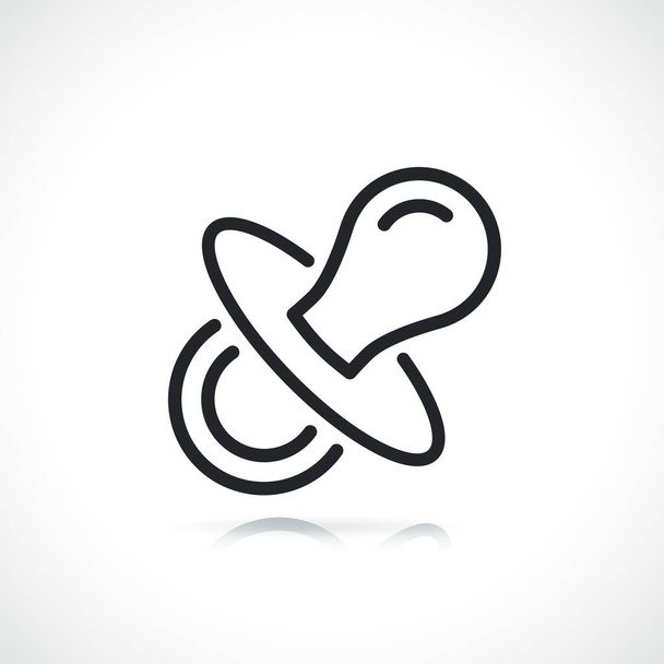 soother or pacifier thin line icon isolated - Vector, Image