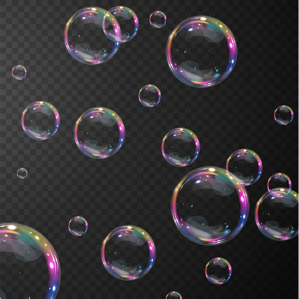 Мыльные пузыри на прозрачном фоне. Векторная миграция
 - Вектор,изображение