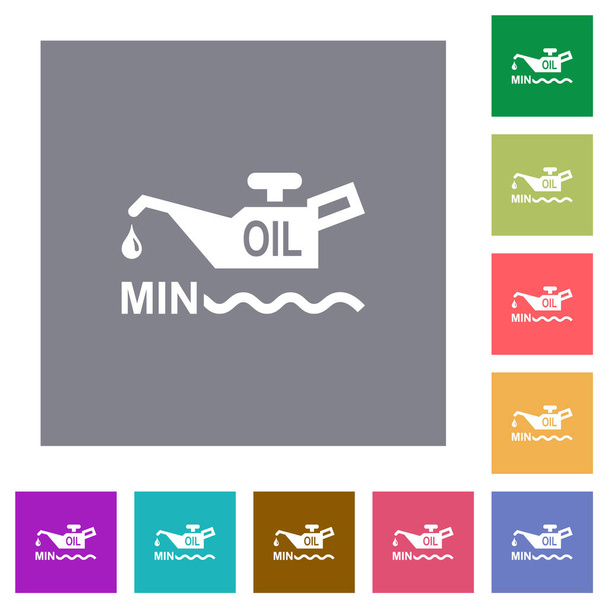 Öljyn taso minimi indikaattori tasainen kuvakkeet yksinkertainen väri neliö taustat - Vektori, kuva