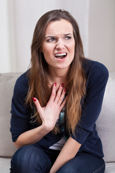Woman screaming on psychotherapy - Zdjęcie, obraz