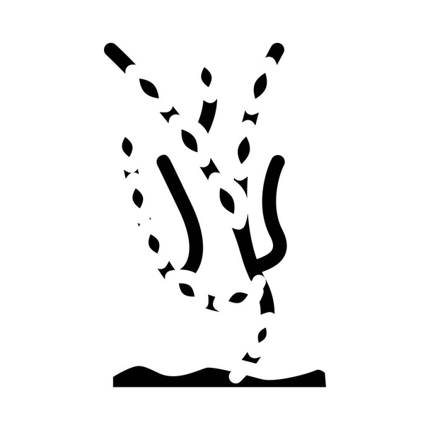 ascophyllum knotty seaweed glyph icon vector illustration - Vector, Image