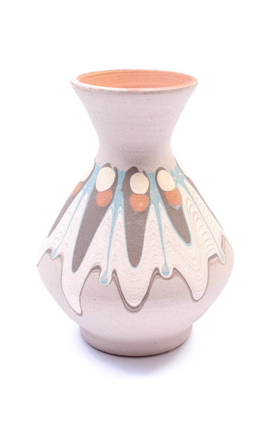 Decorative ceramic vase isolated on white background - Photo, image