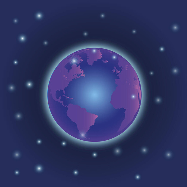 Modern globe connections network design, isometric illustration on a blue background - Foto, Bild