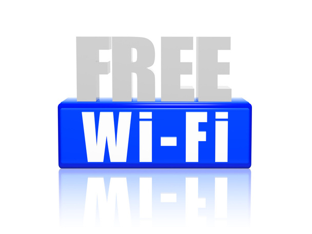 Wi-Fi gratuit en lettres 3d et bloc
 - Photo, image