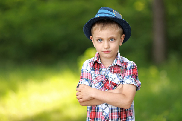 Portrait of a boy on vacation in summer camp - Foto, Imagen