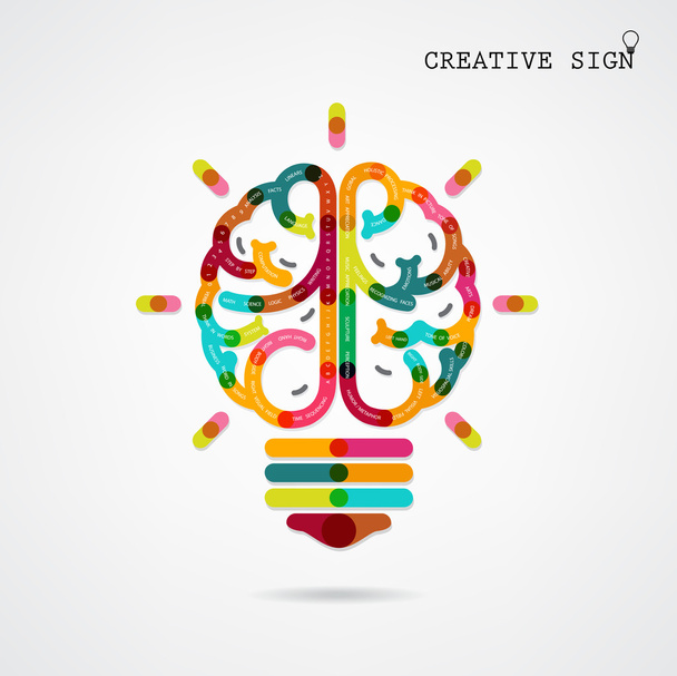 Creative infographics left and right brain function ideas on bac - Vector, Image