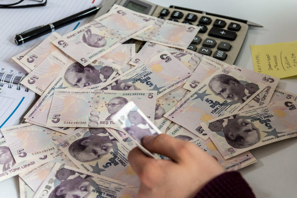 Lira turca, dinero turco ( Turco Turco Parasi Lira) - Foto, imagen