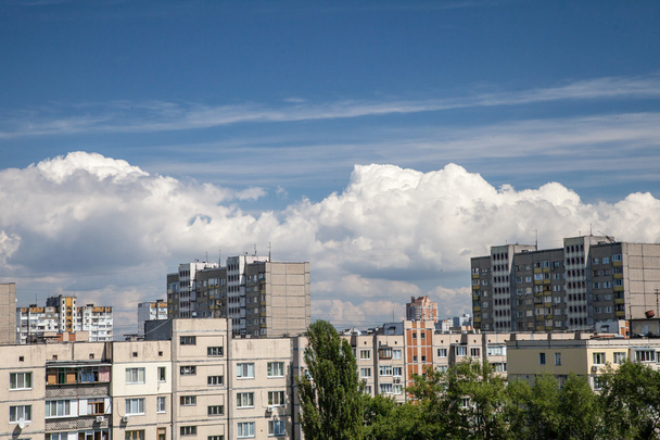 Cityline Kyiv from rooftop - Fotoğraf, Görsel
