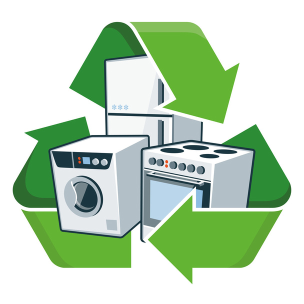 Recycle large electronic appliances - Vector, Image