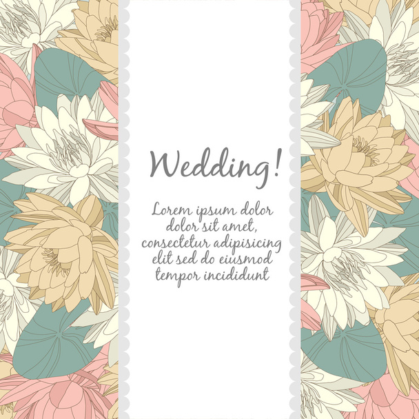 Hochzeitskarte mit floralen Elementen - Vektor, Bild