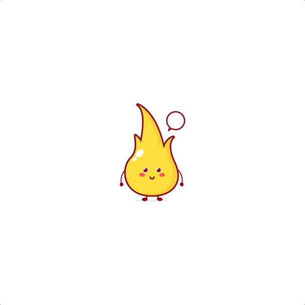 Милий простий вогонь персонаж ілюстрація посмішка щасливий талісман логотип діти грають в іграшки шаблон
 - Вектор, зображення