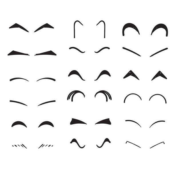 hand drawn doodle eyebrow illustration vector isolated - Vector, Imagen
