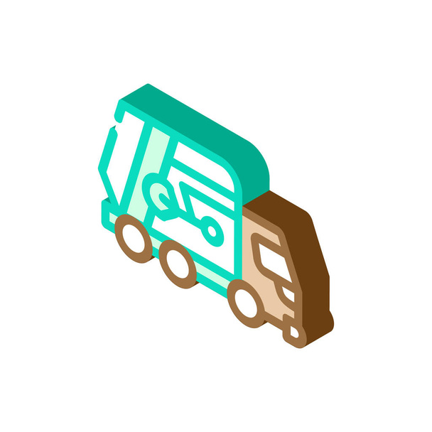 Müllwagen isometrisches Symbol Vektor Illustration - Vektor, Bild